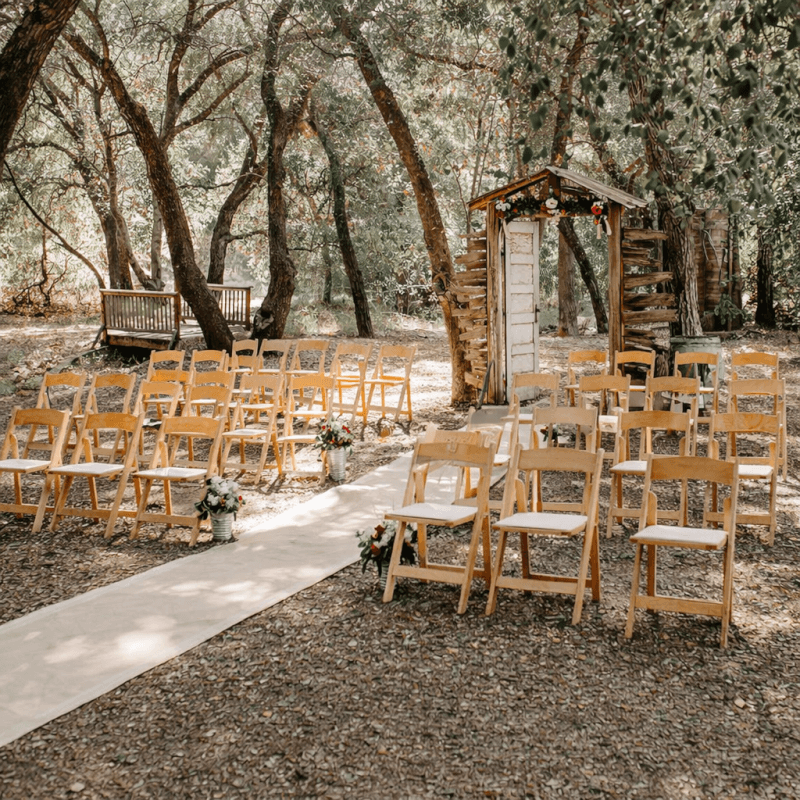 Chaise WEDDING Pliante - bois naturel vernis