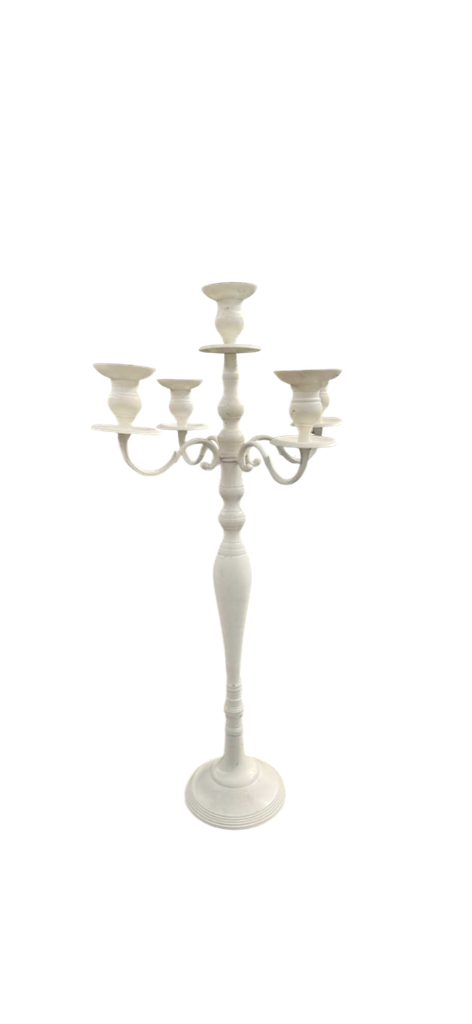 CANDELABRO blanco de 5 velas