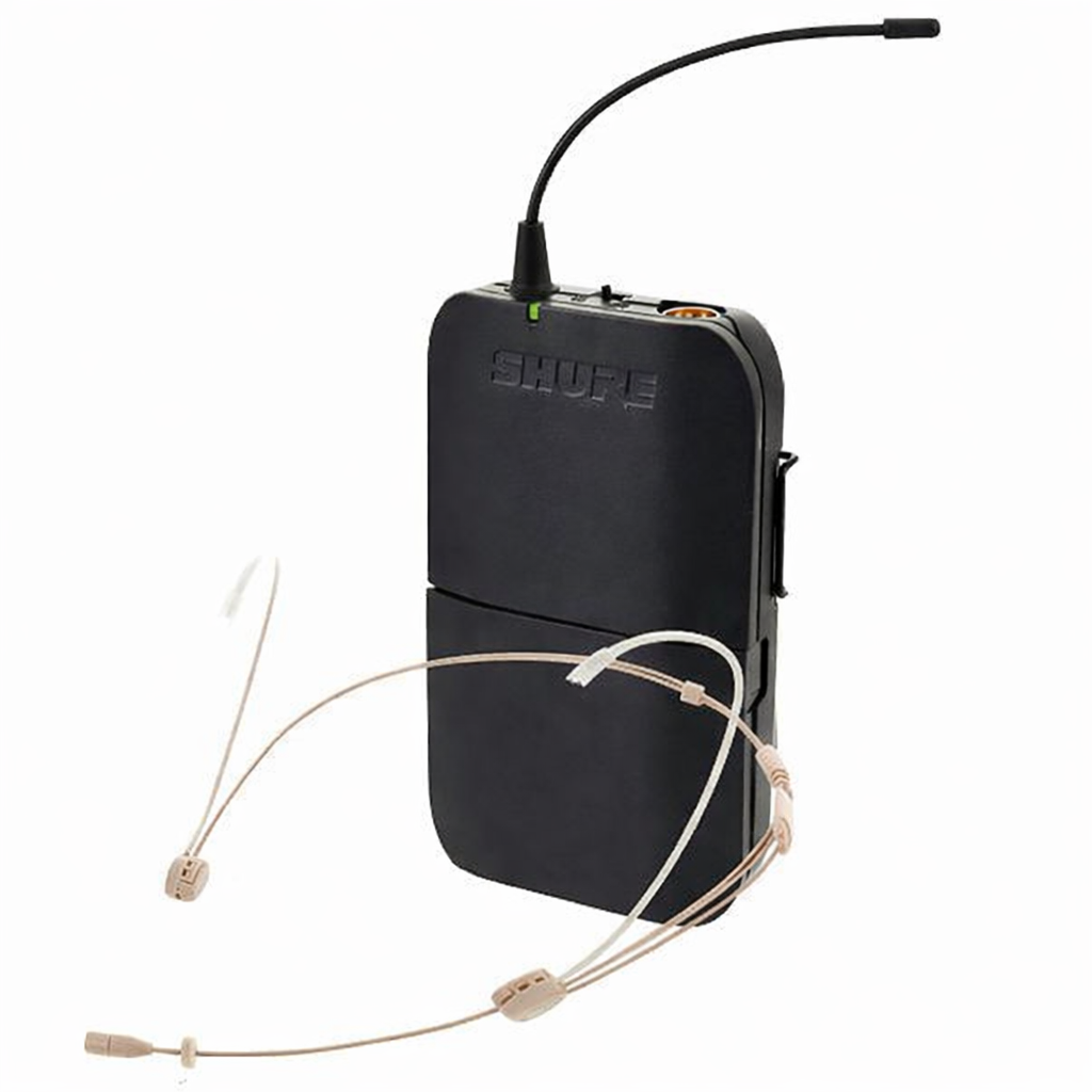 Transmisor bodypack Shure con micrófono de diadema