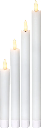 LED dinner candles, 4-pack, flame effect