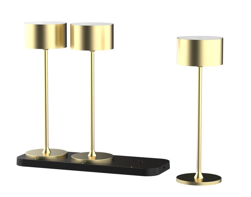 Gold Battery-Powered Table Lamp – Set of 3