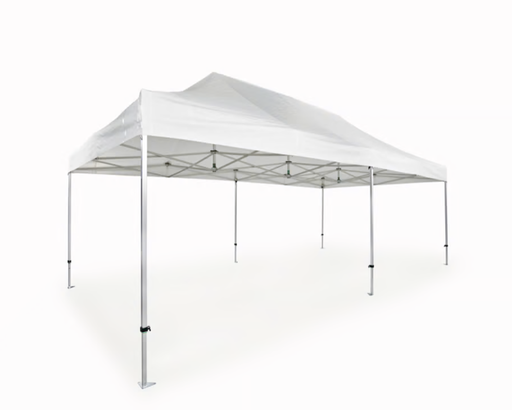 AluLite Folding Tent with Roof Cover - 4x8 m - White Polyester