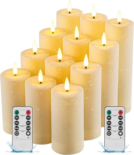 12‑pack waterproof outdoor LED candles